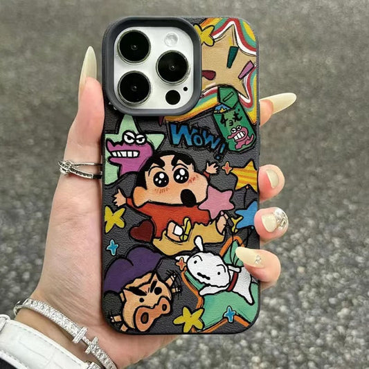 Crayon Shin-chan Black Neon IPhone Case