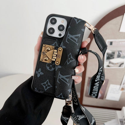 Lou Lock Card Bag Crossbody Chain iPhone Case